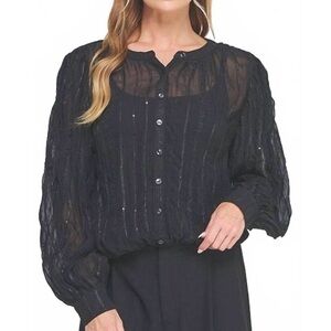 Elegant Black Sheer Women's Top